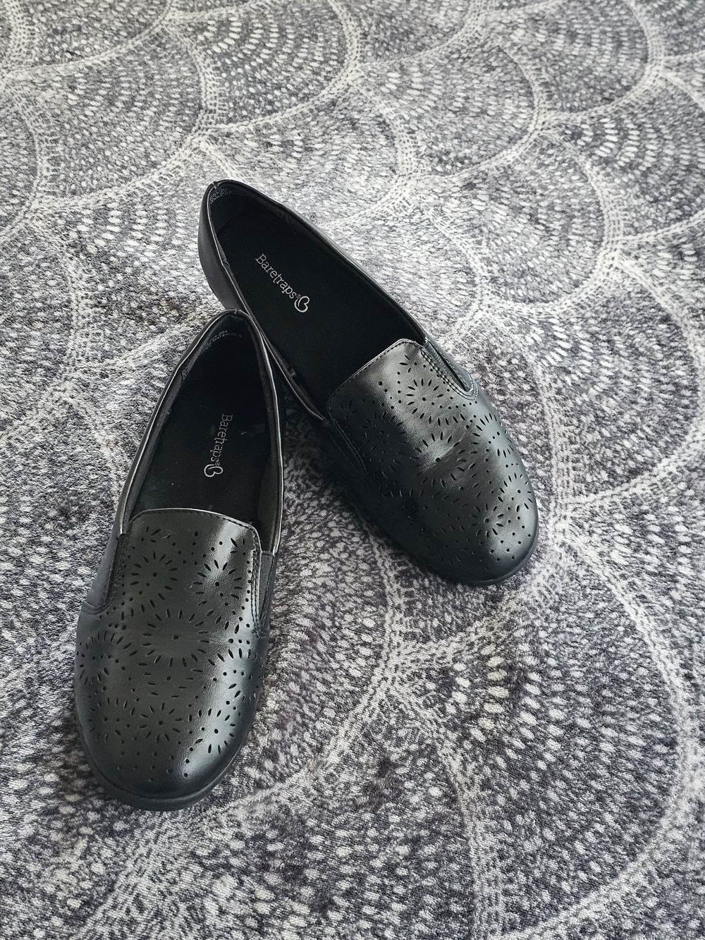 BareTraps Black Laser-Cut Slip-On Loafers